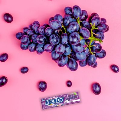 HI-CHEW Grape Sticks - Box of 15, 1.76oz ea | Unique Fun Soft &amp; Chewy Taffy Candy | Immensely Juicy Fruit Flavors