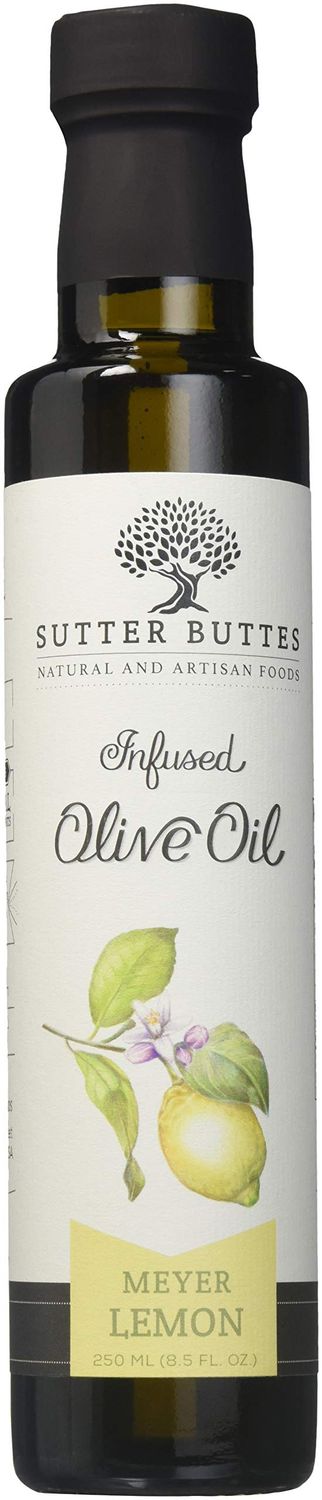 Sutter Buttes Extra Virgin Olive Oil - Meyer Lemon Infused (250 ml bottle) Handcrafted, Artisan Gourmet EVOO Cold Pressed and Flavored w/Premium Fresh Lemon Juice, Unfiltered, Unrefined Olive Oil