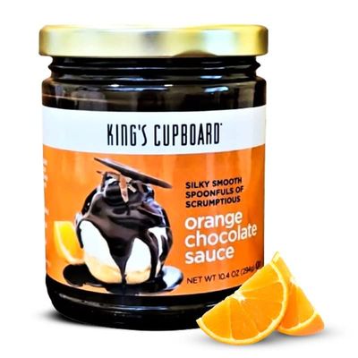 Kings Cupboard Orange Chocolate Sauce  The Perfect Hot Fudge Sauce for Topping Ice Cream  Desserts Chocolate Coffee Drizzle Baking Fondue Ganache GlutenFree Kosher All Natural 104 oz Pack 1