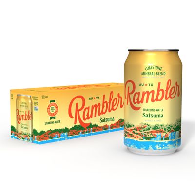 AUTX RAMBLER Satsuma Sparkling Water, Limestone Mineral Blend, 12-Ounce Cans, 12-Pack