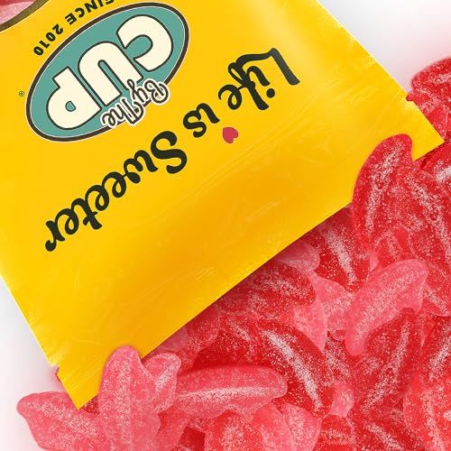 By The Cup Sour Pucker-up Gummy Lips, 1 Lb Bag