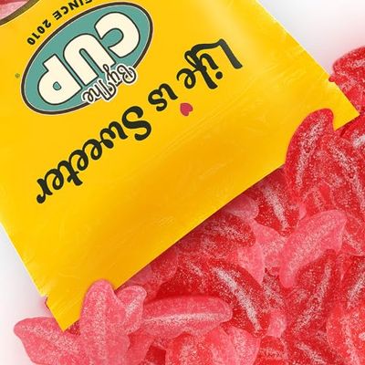 By The Cup Sour Pucker-up Gummy Lips, 1 Lb Bag