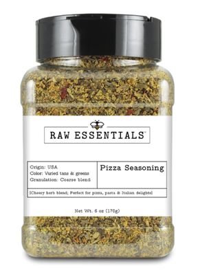 Raw Essentials Pizza Seasoning- Italian Seasoning - Cheesy Herb Blend - Great on Pizza, Pasta and Italian Delights