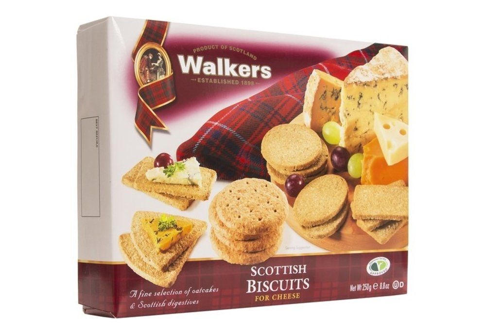 Walker&#39;s Shortbread Assorted Oat Crackers, Scottish Biscuits for Cheese, 8.8 Oz Box