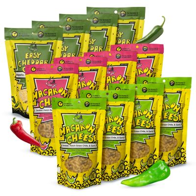 Just Add Water Hatch Chile Grits, Mac and Cheese by FishSki Provisions- Multi Recipe Pack (12 x 6oz Pack)