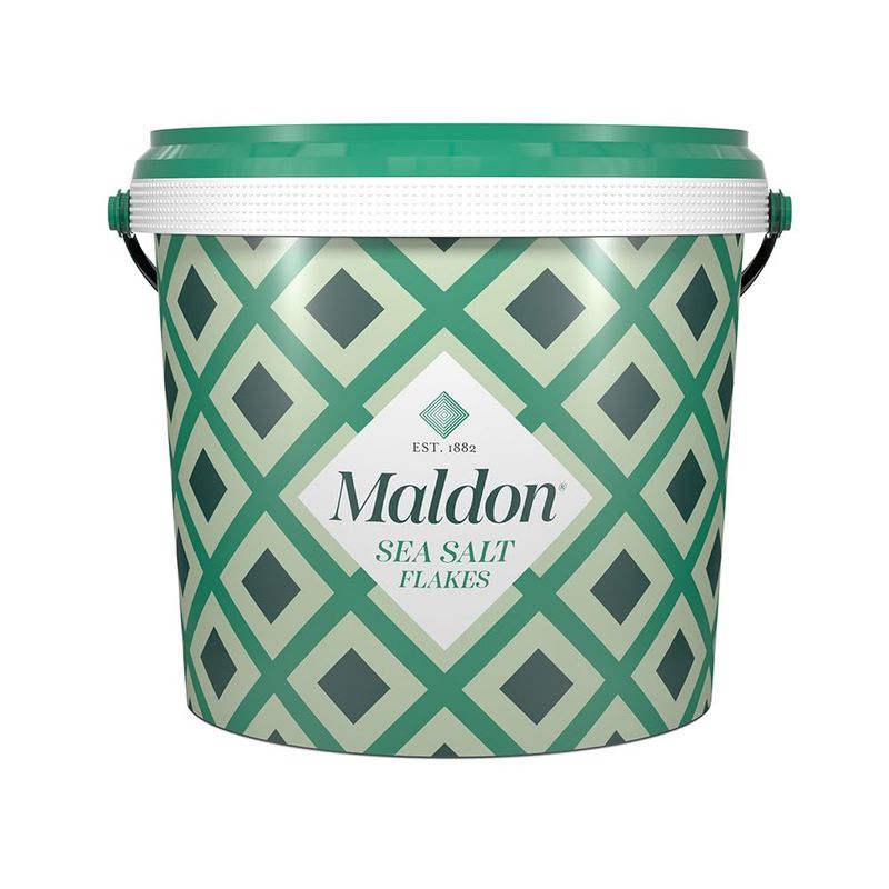 Maldon Salt, Sea Salt Flakes, 3.1 lb, Bulk Tub, Kosher, Natural, Handcrafted, Gourmet, Pyramid Crystals