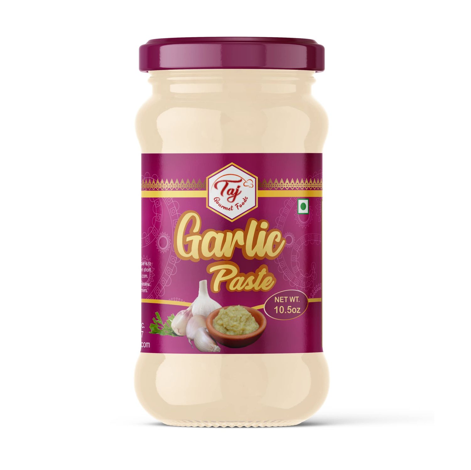 TAJ Garlic Paste | Fresh Garlic Cooking Paste | 300g (10.5oz)