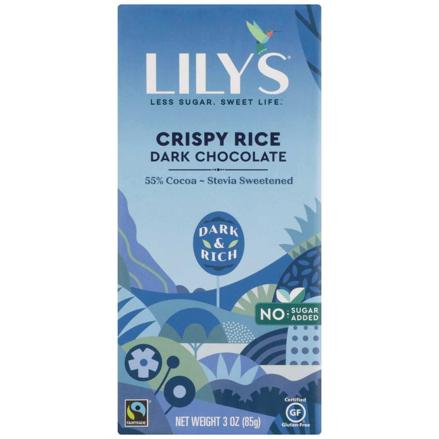 Lily&#39;s Crispy Rice Dark Chocolate (12x3 OZ)