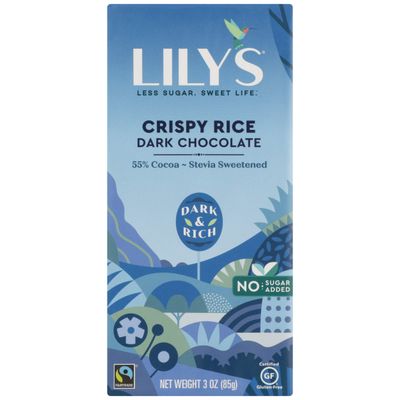 Lily&#39;s Crispy Rice Dark Chocolate (12x3 OZ)