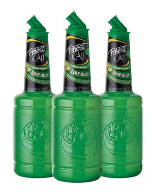 Finest Call Premium Single Pressed Lime Juice Drink Mix, 1 Liter Bottle (33.8 Fl Oz), Pack of 3