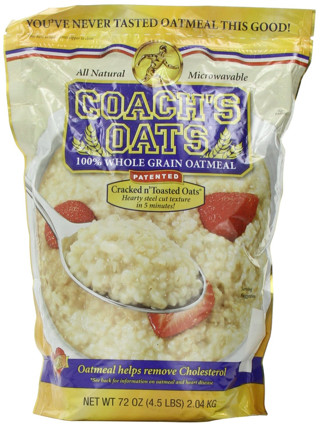 Coach&#39;s Oats Whole Grain Oatmeal 3 lbs (48 oz) | Quick-Cooking, Steel Cut Texture and Heart-Healthy | Enjoy the Perfect Start to Your Day