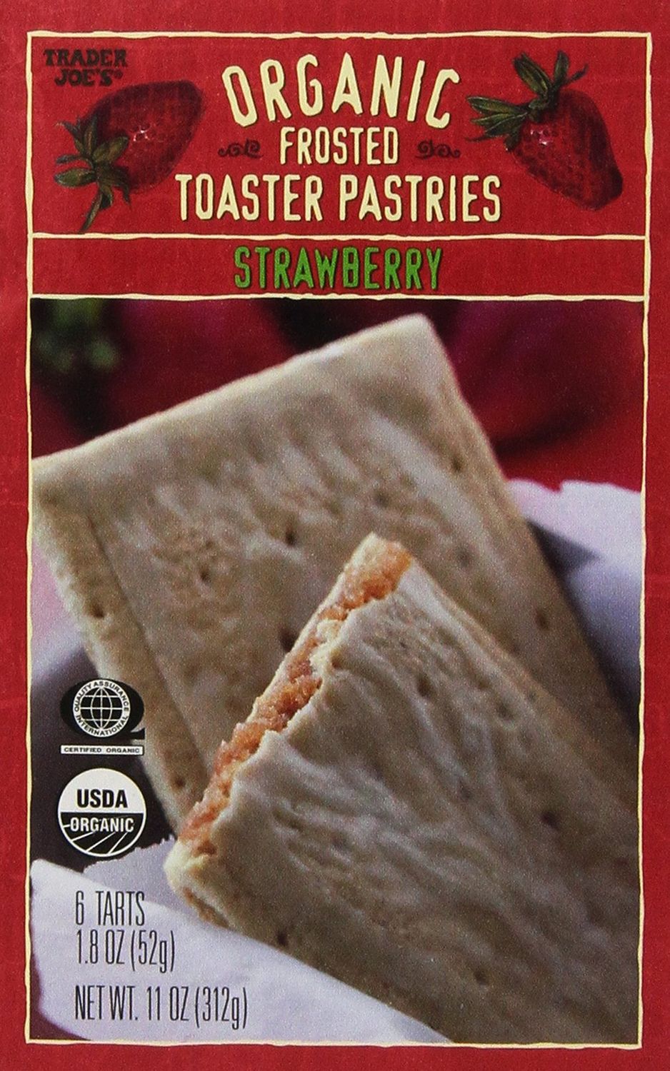 Trader Joe&#39;s Organic Frosted Toaster Strawberry Pastries (2 Pack)