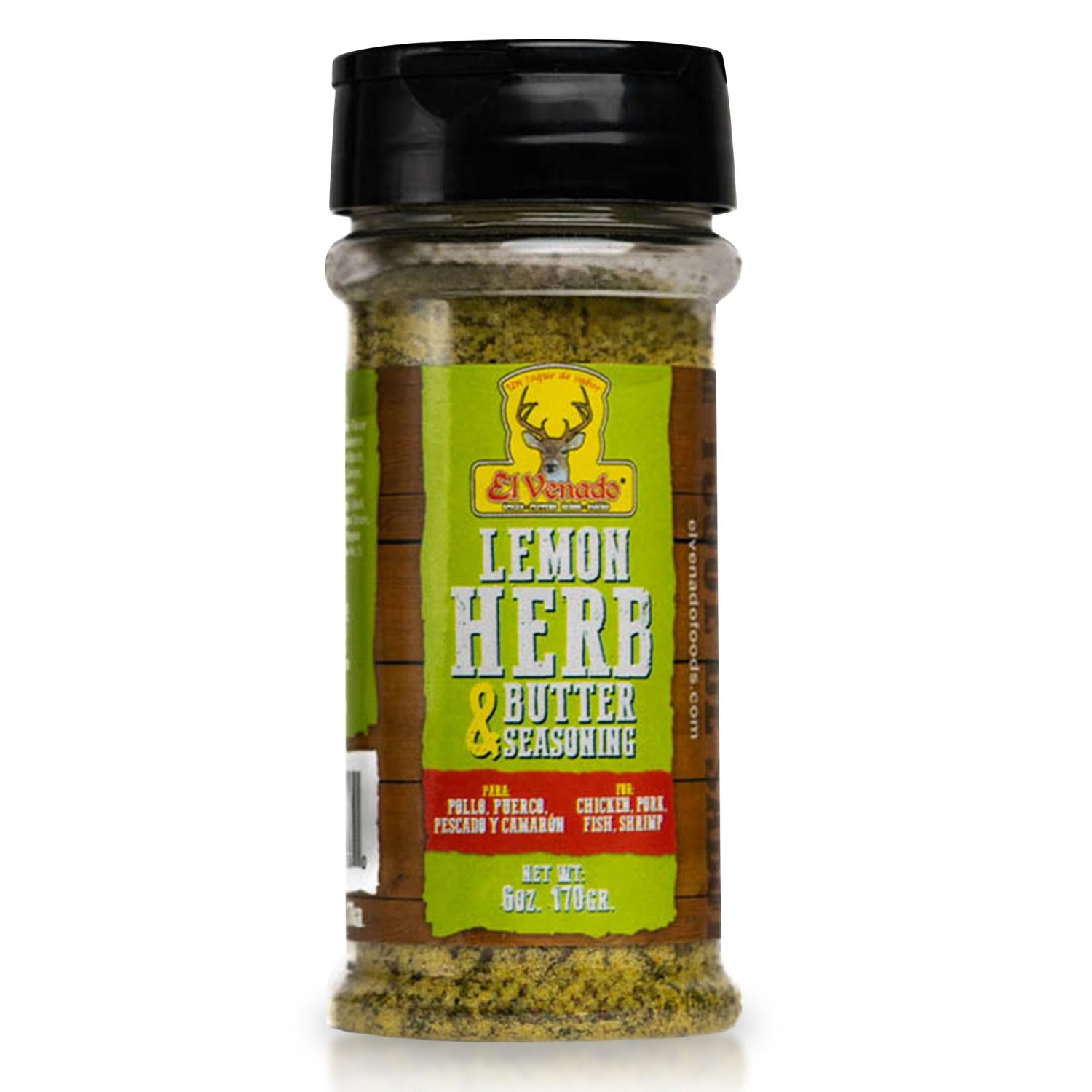 El Venado Lemon Herb &amp; Butter Seasoning 6oz - Elevate Your Dishes with Zesty Citrus Flavor | Ideal for Fish, Pasta, Poultry, Pork, Beef, Breads, and More! - (Pack of 1)