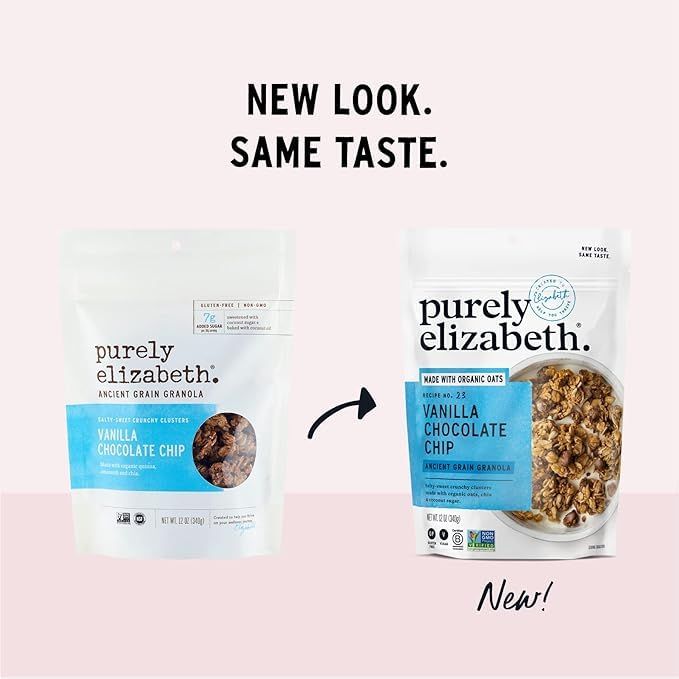 Purely Elizabeth Cookie Granola Chocolate Chip 22 oz. Budle, with Nutri Health One Collagen 30 ct.