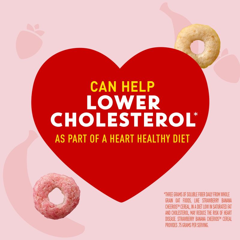 Strawberry Banana Cheerios Heart Healthy Cereal, Gluten Free Cereal With Whole Grain Oats, 19 OZ Family Size