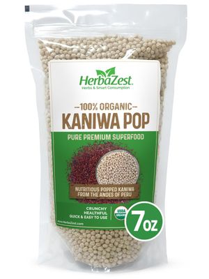 HerbaZest Kaniwa Pop Organic - 7oz - Vegan &amp; Gluten Free Superfood - Wholesome Addition to Yogurt &amp; Cereal, Granola &amp; Muesli, Salads &amp; Desserts
