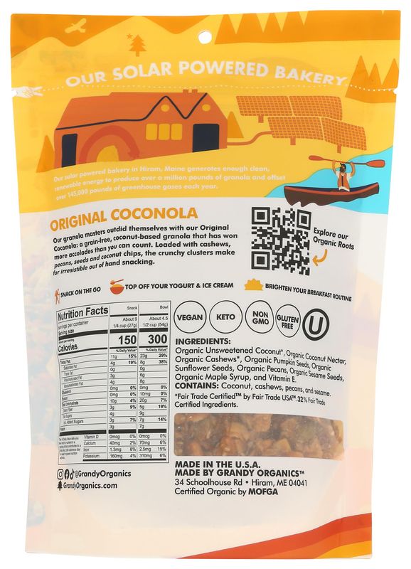 Grandy Organics Coconola Grain Free Granola, 9 oz
