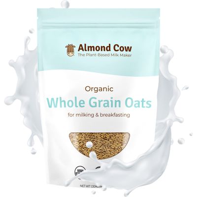 Almond Cow - Organic Whole Grain Oats, Natural Organic Oatmeal Breakfast Foods, Unsweetened Oatmeal Bulk for Plant Based Milk Making, Vegan and Keto-Friendly, Non-GMO and Gluten-Free, 3 lbs