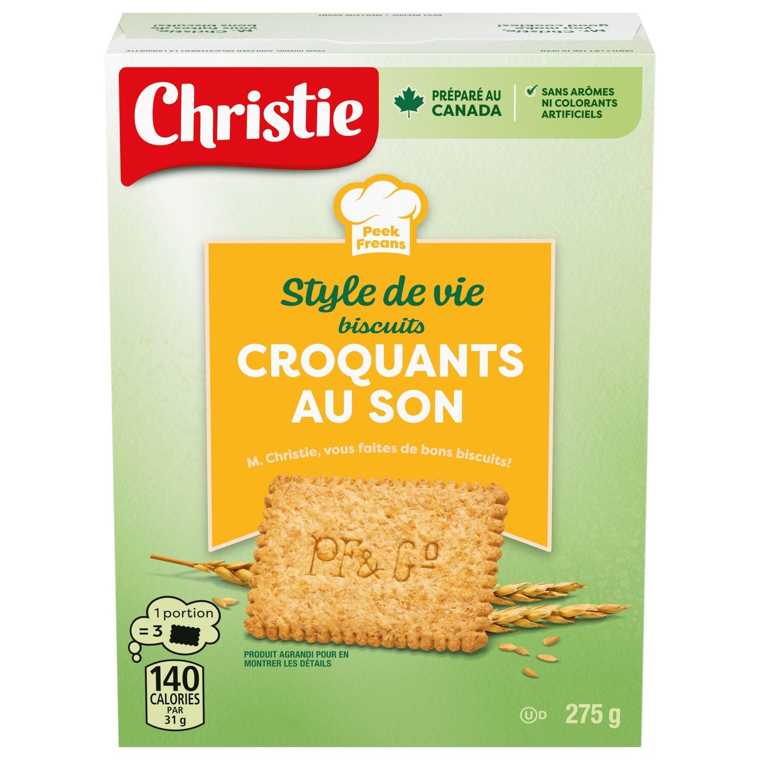 Christie Peek Freans Lifestyle Bran Crunch Cookies, 275g/9.7oz., Imported from Canada)