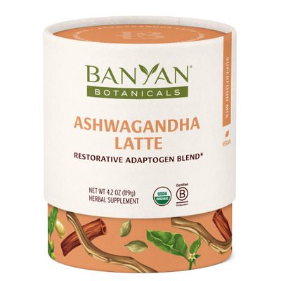 Banyan Botanicals Ashwagandha Latte - Caffeine-Free Organic Herbal Latte Mix - Instant Herbal Adaptogen Drink for Energy, Relaxation, and Nourishment* - 4.2 oz - Non-GMO Sustainably Sourced Vegan
