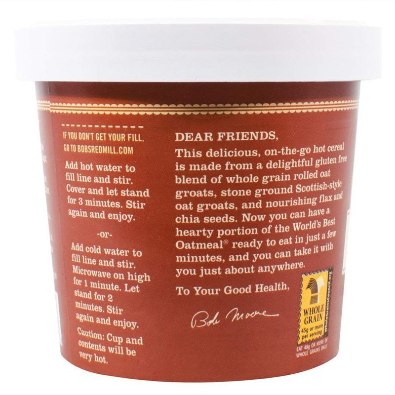 Bob's Red Mill Gluten-Free Oatmeal Cup &amp; Maple, Brown Sugar, 2.15 Ounce (Pack of 6)