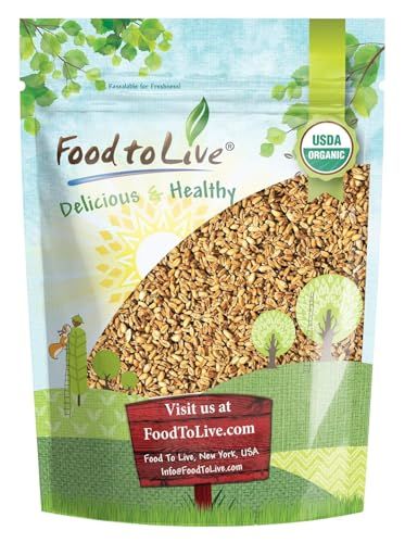 Food to Live Organic Oat Groats, 1 Pound - 100% Whole Grain, Non-GMO Seeds, Kosher, Raw, Non-Irradiated, Vegan, Bulk, Low Glycemic, Rich in Protein, Fiber, Copper and Manganese