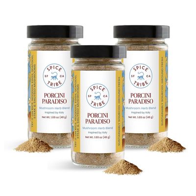 SPICE TRIBE Porcini Spice Gift Set| 3 Pack | Gift for Mushroom Lovers, Gift for Dad, Gift for Mom, Birthday Gift| Single Origin, Farm Traced, Non-GMO Fresh Spices, Organic