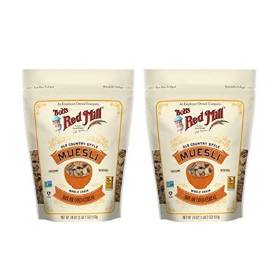 Bob&#39;s Red Mill Old Country Style Muesli 18 oz (Two Pack) - Whole Grain Hot or Cold Breakfast Cereal - 2 Pack Muesli (18 oz bags, 36 oz total)