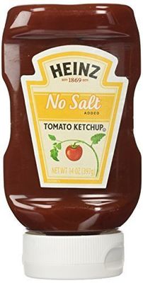 Heinz No Salt Added Tomato Ketchup, 14 Ounces (Pack of 2)