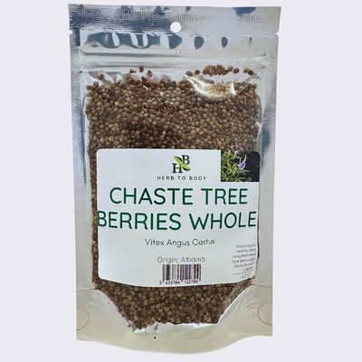 Herb To Body Chaste Tree Berries Whole | Vitex Angus Castus | Wildcrafted | 4oz