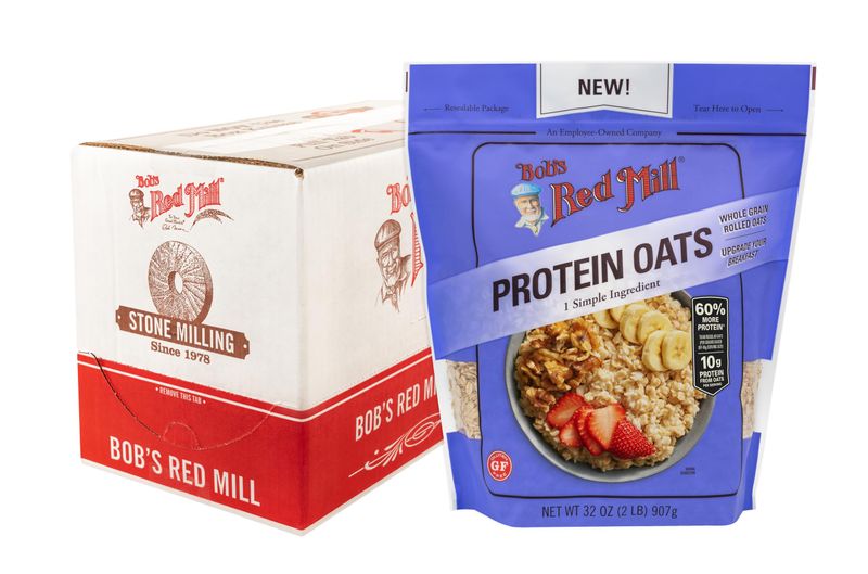 Bob&#39;s Red Mill High Protein Oats - 32 oz (Pack of 4), Gluten Free, 10g/Serving, Non GMO, Whole Grain, Plant Based Protein