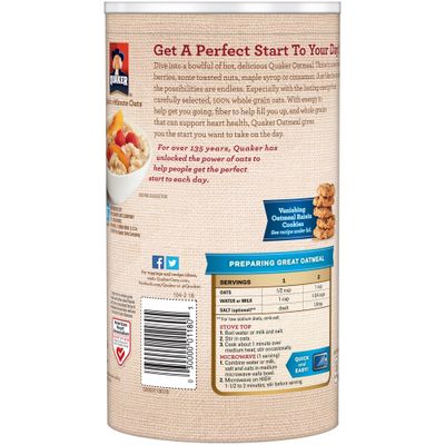 Quaker Oats Quick 1 - Minute Oatmeal, 18 oz (Pack of 2)