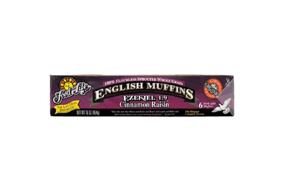Food For Life Muffins, Cinnamon Raisin Sprouted Whole Grain English, 16 Ounce (Pack of 6)