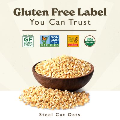 GF Harvest Gluten Free Certified Organic Whole Grain Steel Cut Oats, 2.5 Pound (Pack of 2)
