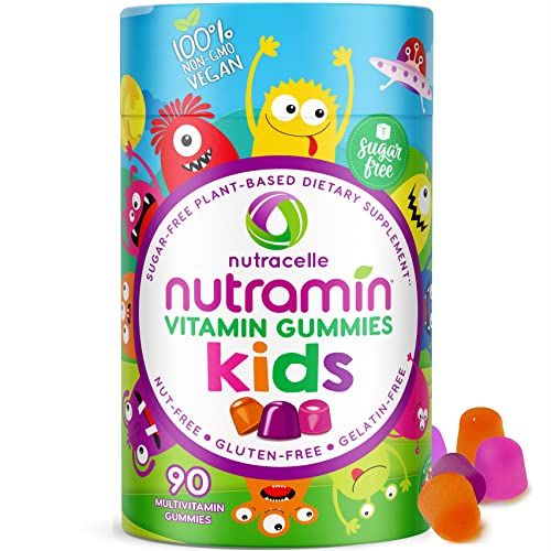 Nutracelle NUTRAMIN Sugar-Free, Allergen-Free 100% Vegan Gummy Multivitamins for Kids - Great Tasting Natural Gummies Your Kids Will Love - 90 Count Bottle