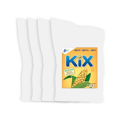 Kix Cereal Bulk Pack, Whole Grain Breakfast Cereal, Crispy Corn Cereal Puffs, 25 Oz, 4 Count