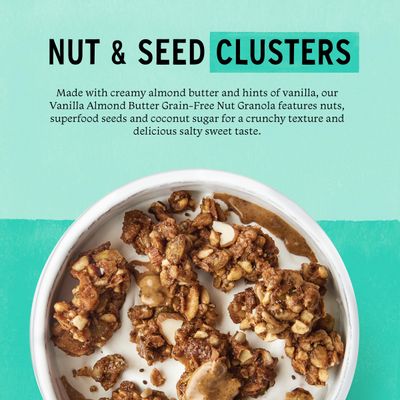 Purely Elizabeth Vanilla Almond Butter Keto Granola, Made with Nuts and Seeds, Grain-Free, Gluten-Free, Non-GMO (8oz Bag)