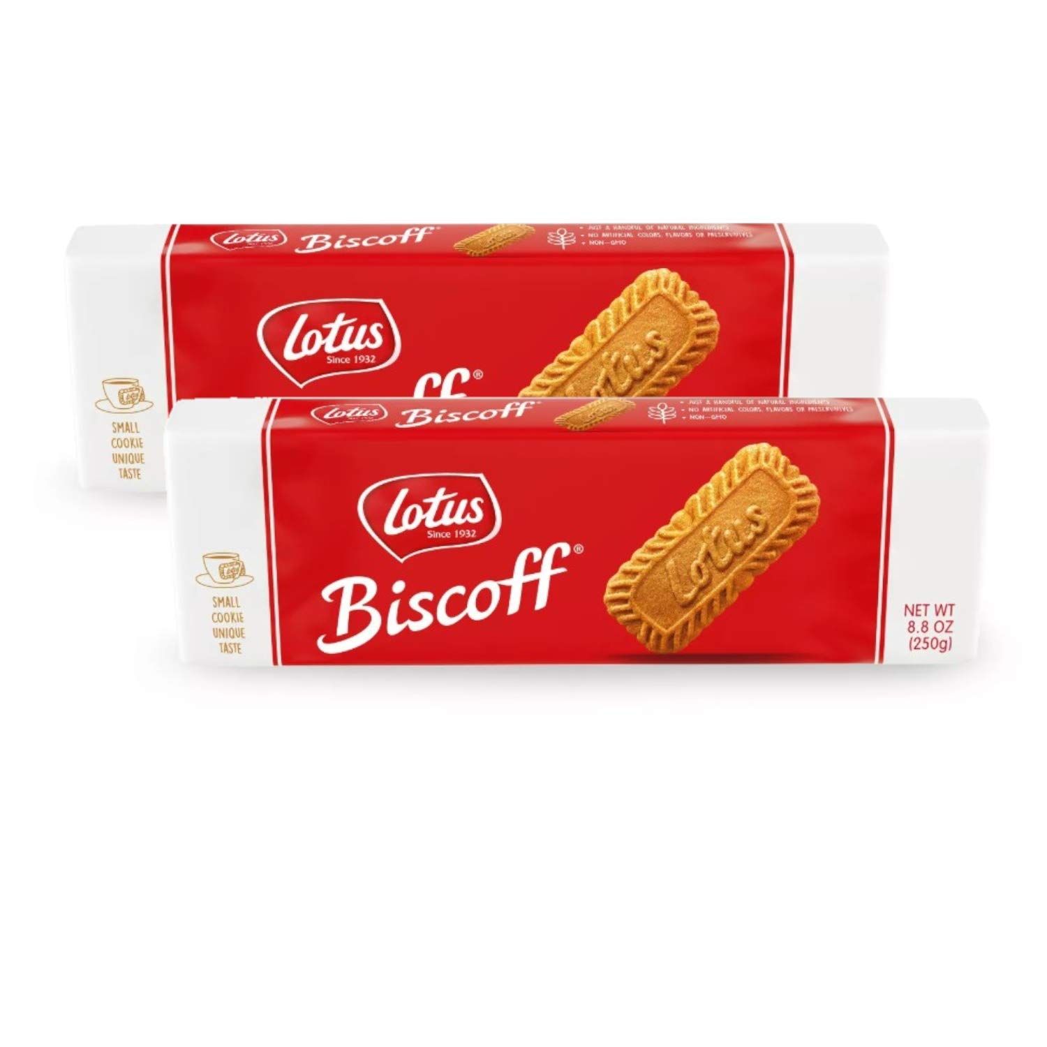 Azeko Lotus Biscoff Cookies Caramelized Biscuit Cookies 8.8 Ounce (Pack of 2)