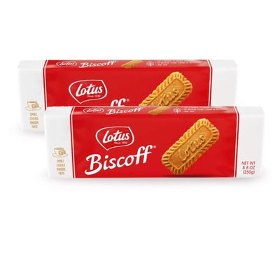 Azeko Lotus Biscoff Cookies Caramelized Biscuit Cookies 8.8 Ounce (Pack of 2)
