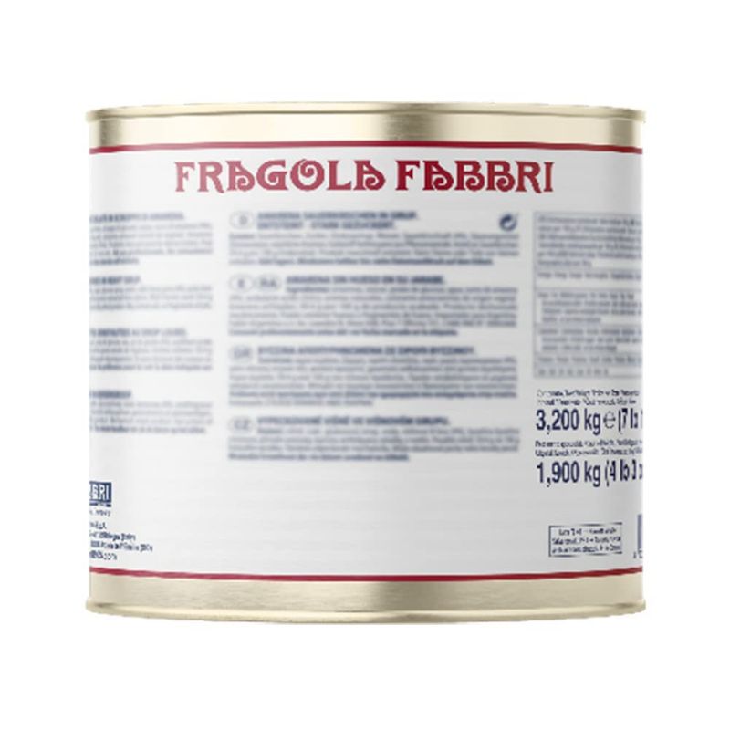 Fabbri Strawberries in Syrup, 7 Pounds, Food Service Size, Gluten Free, Non- GMO