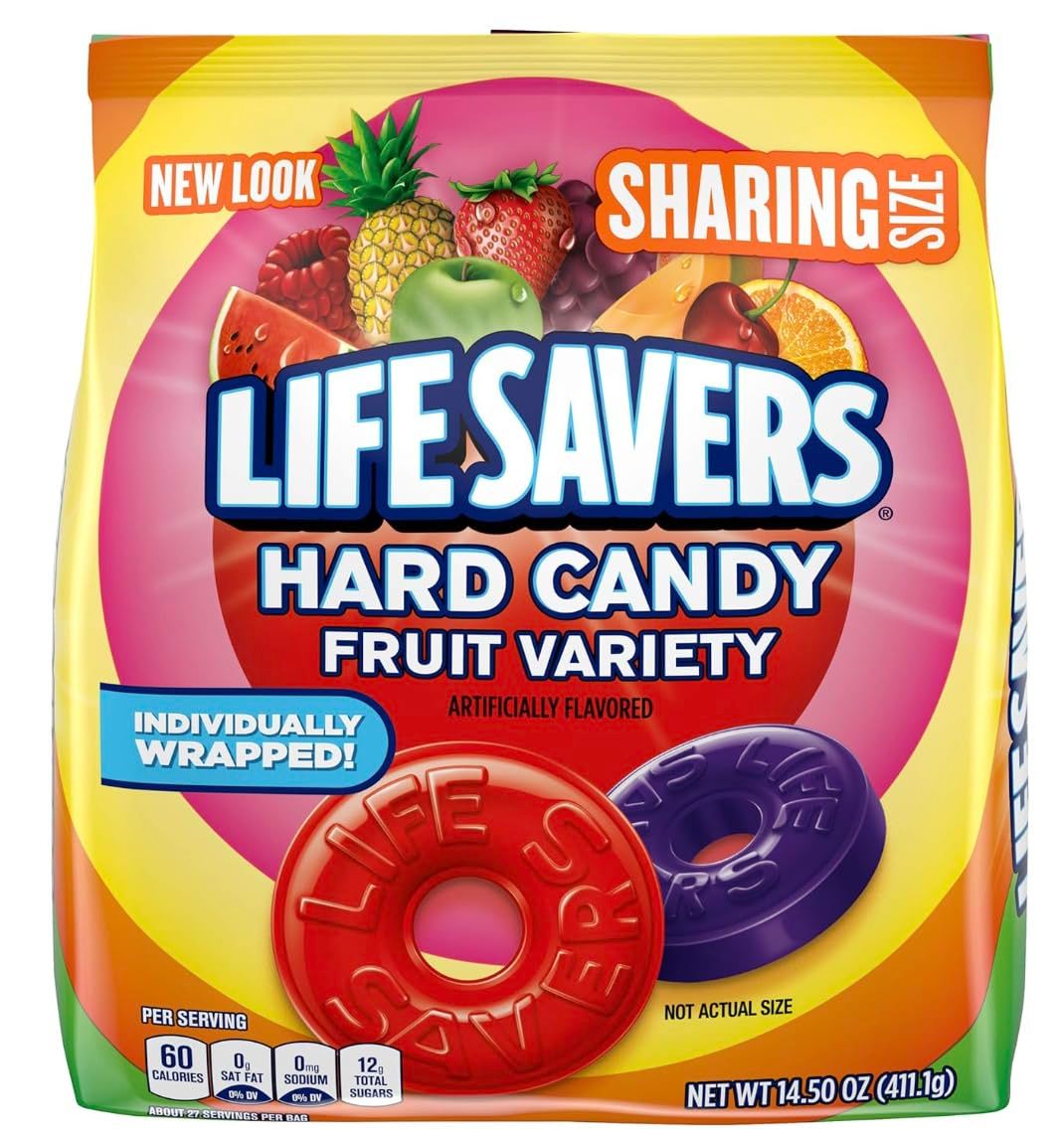 Lifesavers Fruit Variety 10 Flavors Hard Candy 145 oz Bag wExit 28 Bargains Sticker