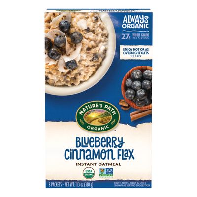 Nature&#39;s Path Organic Blueberry Cinnamon Flax Instant Oatmeal, 11.3 oz (Pack of 6), Non-GMO
