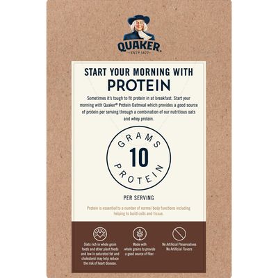Quaker Instant Oatmeal, Protein Maple Brown Sugar, 12g Protein, 12.6 oz - Pack of 6
