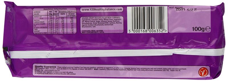 Crawford's Garibaldi Biscuits 100g (Pack of 12)