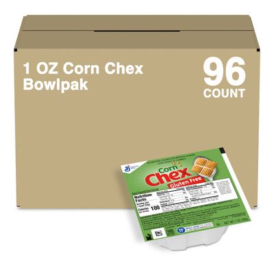 Corn Chex Cereal Single Serve Bowl, Gluten Free Breakfast Cereal, Made with Whole Grain, 1 Oz, 96 Count