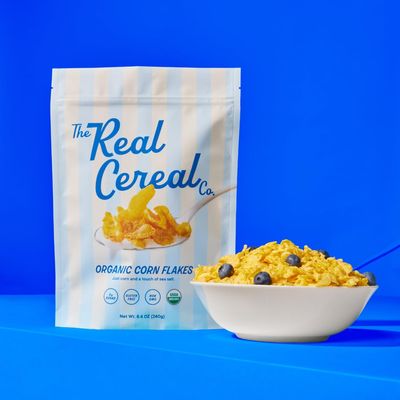 The Real Cereal Company, Organic Corn Flakes Cereal 3-Pack, Zero Sugar, Gluten-free, Non-GMO, Made in California