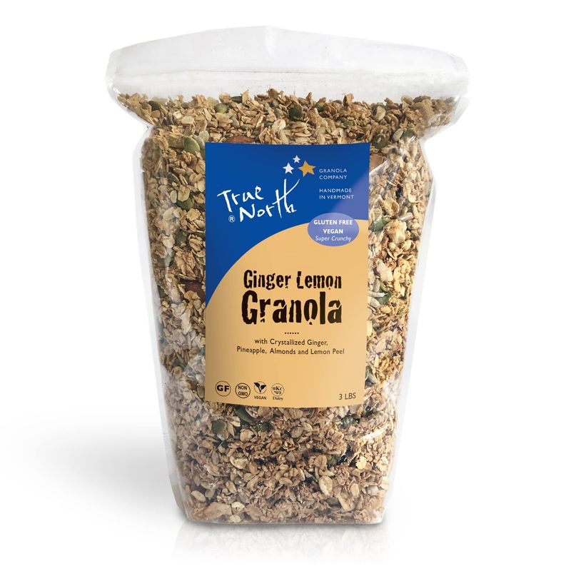 True North Granola - Ginger Lemon Granola with Pineapple and Almonds, Gluten Free, Vegan, All Natural and Non-GMO, Bulk Bag 3 lb.