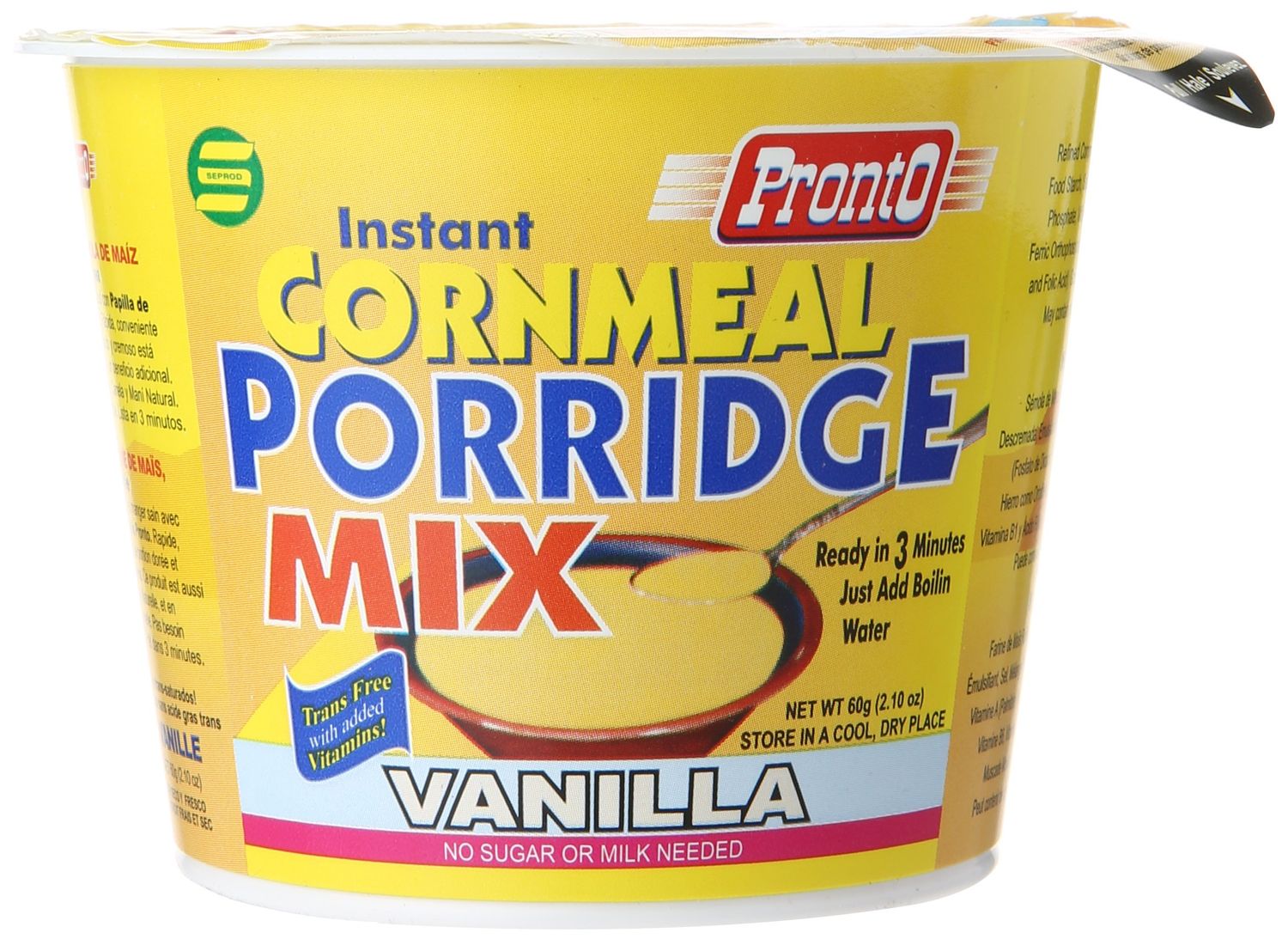 Pronto Porridge Cup, Vanilla, 2.1 Ounce (Pack of 12)