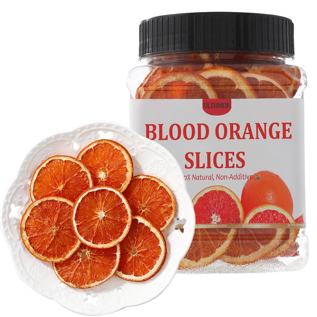 Premium Dried Blood Orange Slices,4.5Oz/128g,Dehydrated Blood Orange for Cocktails,NO Addtives &amp; No Sugar Added.