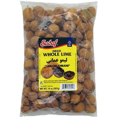 Sadaf Dried Lime Whole - Limu Omani - Natural Dried Limes for Cooking - Persian Dried Limes - Add a citric flavor to your Middle Eastern dishes. 14-Ounce Bag.